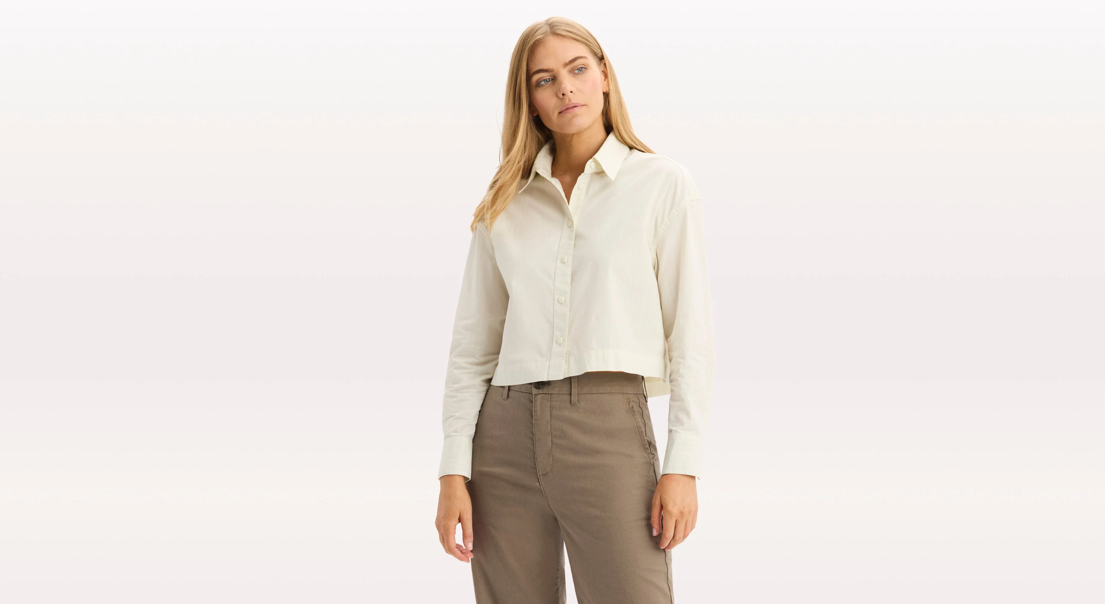 Boxy Cropped Shirt, Relaxed Fit