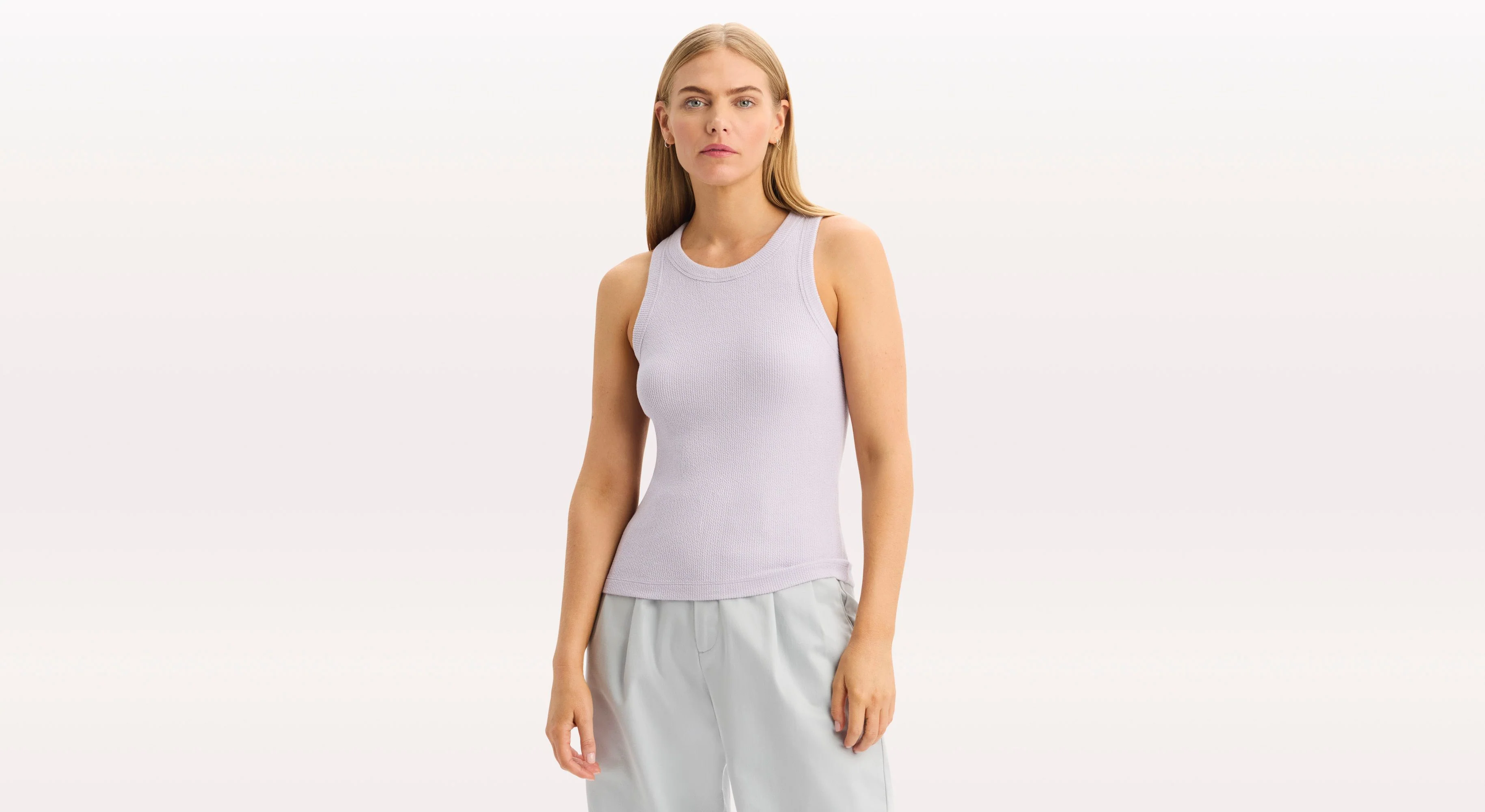 Rib Tank with Loft Knit, Slim Fit